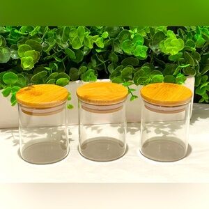 COPY #2 Glass Container Storage with Bamboo Lid, Transparent Set of 3